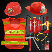 Childrens fire suit vest reflective clothing vest Firefighter toy water gun professional play costume performance clothing