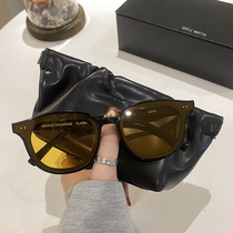 2021 new gm sunglasses lady lang yellow shaw battle same jennie little black frame sunglasses men green