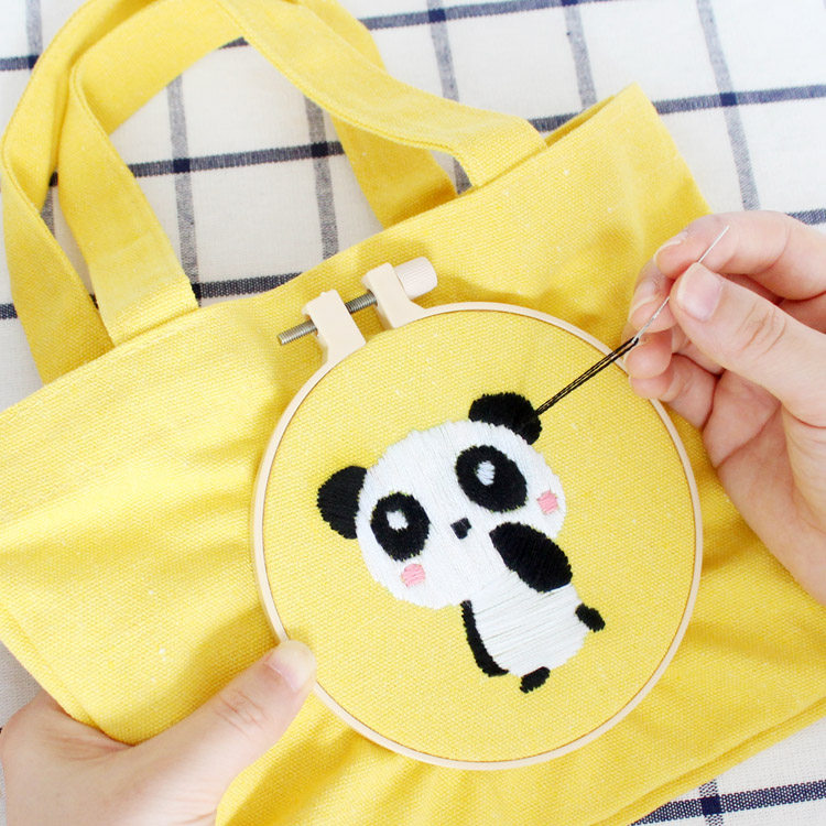 Canvas bag embroidered diy handmade eddXiao kindergarten children students beginning hand-handed embroidery material package