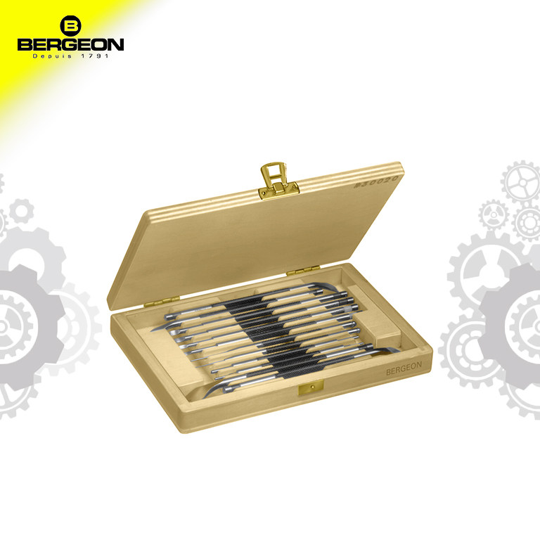 Berg tools BERGEON 30020 wooden box set needle and correction wire tools watch repair