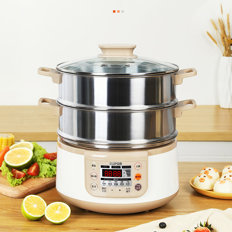 Supoir Electric Steamer Domestic Hot Pot Multifunction Three Layers Large Capacity Automatic Power Cut Steam Cage official