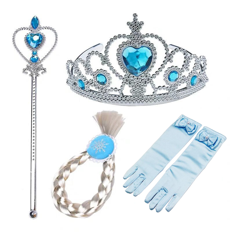 Frozen Elsa Princess Sofia Snow White Dress Cape Gloves Crown Magic Wand Necklace Headdress Frozen Elsa Princess Sofia Snow White Dress Cape Gloves Crown Magic Wand Necklace Headdress