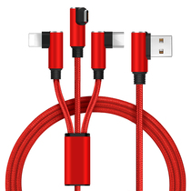 Mobile phone charging line 10% Three-one-drag three-elbow high-speed phone charging wire connecting line