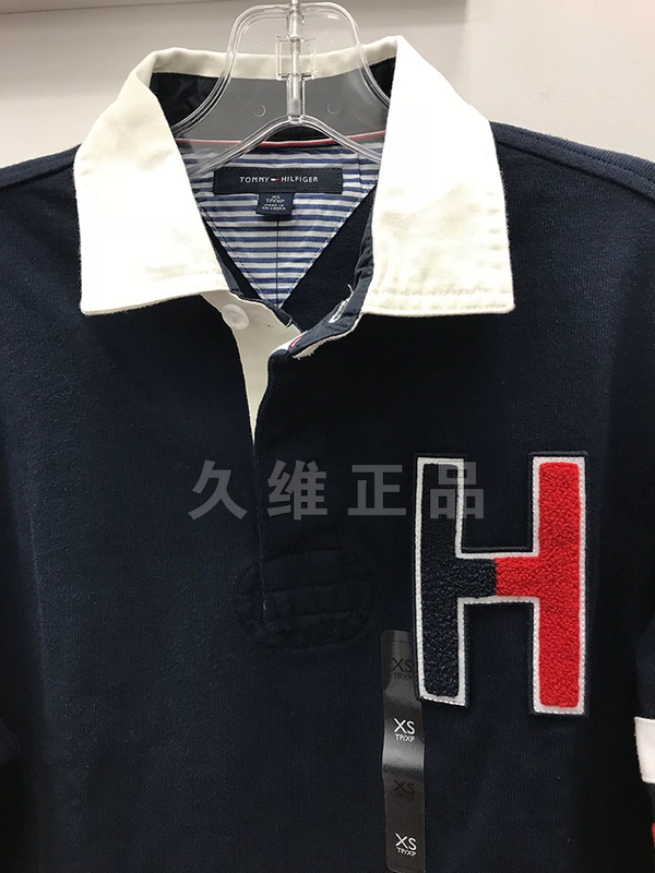 Jiuwei đích thực mua toàn cầu Tommy Hilfiger thời trang nam thu đông màu sắc thoải mái kết hợp áo polo dài tay