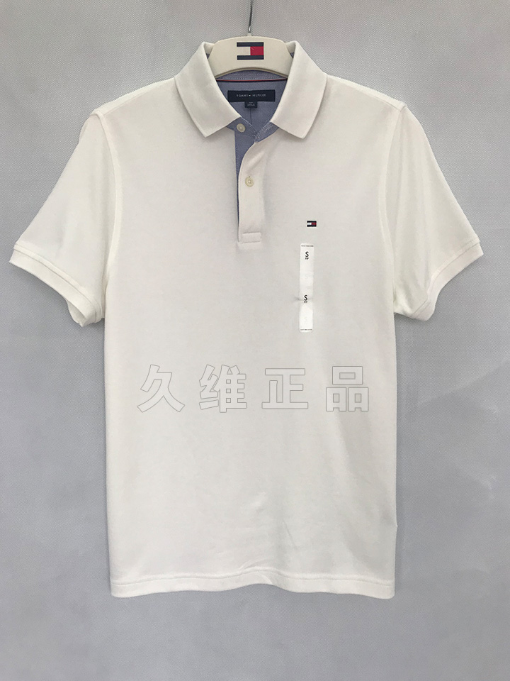 Jiuwei xác thực toàn cầu mua Tommy Hilfiger nam mùa hè ngắn tay thoải mái đồng bằng bông áo sơ mi POLO áo sơ mi