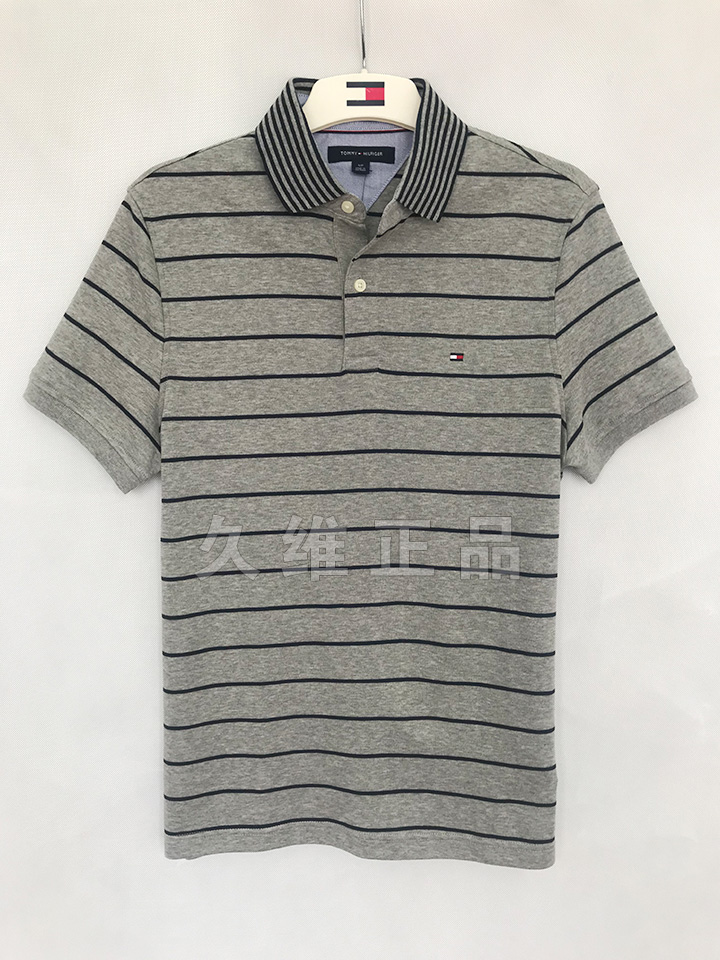 Jiuwei xác thực toàn cầu mua Tommy Hilfiger nam mùa hè ngắn tay thoải mái đồng bằng bông áo sơ mi POLO áo sơ mi