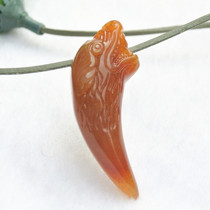 Huanglong Jade Wolf Tooth Pendant Necklace Domineering Natural Huanglong Jade Boys and Girls Personalized Trendy Jewelry Jade Pendant