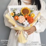 Продукты вязаный маленький цветочный букет милые подарки для подруги день рождения практические подруги поднялись на подсолнечный букет