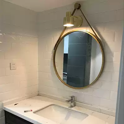 Wrought wall mirror round mirror cosmetic mirror bathroom mirror round mirror decorative mirror full-length mirror hanging mirror creative mirror