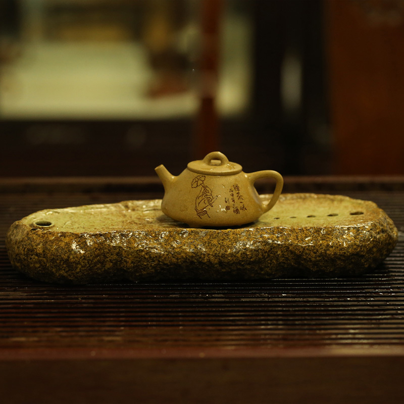 Handmade Tea Set Tea Tray Mat Day Style Kiln Change Coarse Pottery Imitation Firewood Burning Pot to Wash Tea Sea Dry Bubble Drain