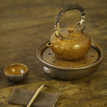 Kiln transformation coarse pottery imitation wood burning pot small tea sea water storage tea tray tea dry brewing table separate tea tableware