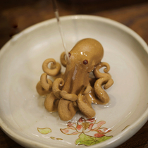 Boutique purple sand tea pet handmade tea play section mud octopus can be raised small sculpture handlebar accessories tea set