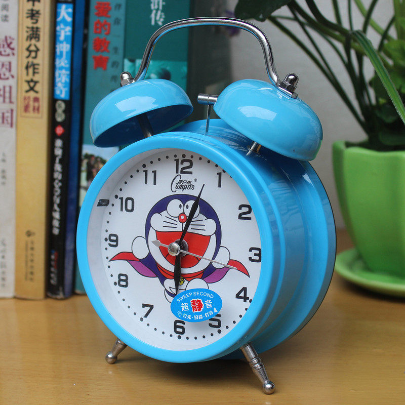 Conbasse Ultra Silent Night Vision Light Student Alarm Clock Bedside Night Vision Light Metal Bell Alarm Clock Eurostyle Alarm Clock Pendulum