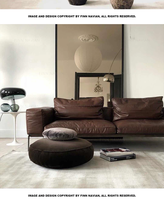 FinnNavian / hiện đại nhỏ gọn thời trang ba sofa da đầy đủ / Lifesteel nhập khẩu nubuck da / Villa - Ghế sô pha