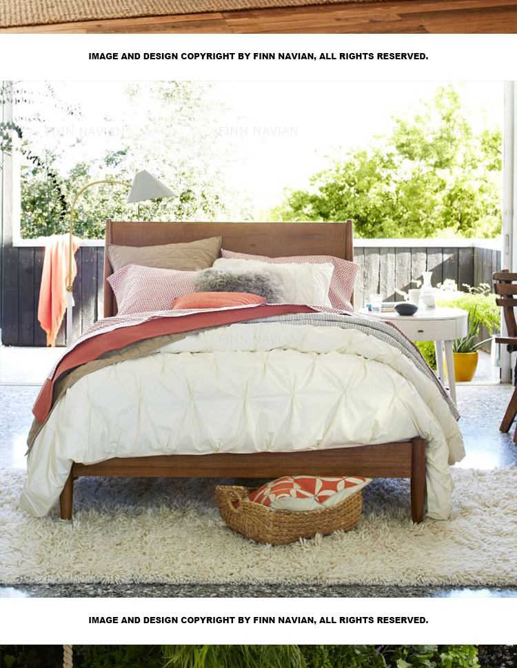 Thời gian giới hạn giảm 30% / di sản cổ điển Oooja giường Bắc Âu / gỗ hoàng dương Mỹ tất cả giường đôi bằng gỗ / vàng ấm - Giường giường thông minh