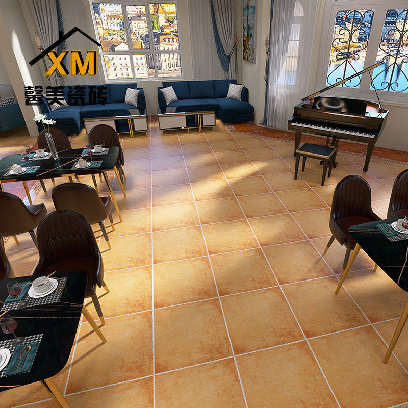 American Countryside Living Room Right Angle Floor Tiles Bedroom Non-slip Tile Dining Room Kitchen minimalist yellow antique brick 600