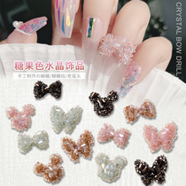  Super fairy bow nail jewelry 2021 new candy color crystal butterfly mickey full diamond nail decoration