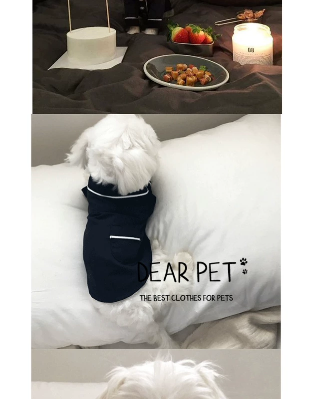 chó Pháp Hàn Quốc quần áo chân Teddy VIP Bichon trong bộ đồ ngủ quần áo mùa hè nhỏ thơm mùa hè gió quần áo vật nuôi - Quần áo & phụ kiện thú cưng