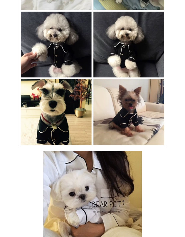 chó Pháp Hàn Quốc quần áo chân Teddy VIP Bichon trong bộ đồ ngủ quần áo mùa hè nhỏ thơm mùa hè gió quần áo vật nuôi - Quần áo & phụ kiện thú cưng