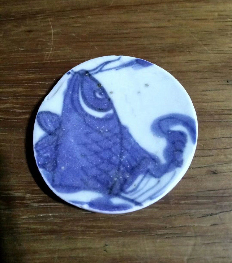 Carp Jump Gantry Fish Toulu Porcelain Sheet Pendant Necklace Pendant Vintage Fur Coat Necklace Old Porcelain Piece Bag Old Pao Real Mindy