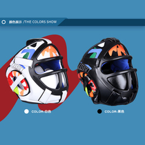 Childrens Sanda Fighting Mask Protective Helmet Fully Surrounded Protective Gear Training Actual Competition Taekwondo Thickened Boys and Girls