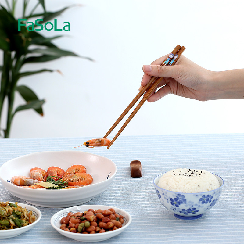 FaSoLa Express Home Bamboo Chopsticks Mold anti-slip, upscale family kit Chopsticks Family chopsticks One family Four-mouthed 4-double-Taobao