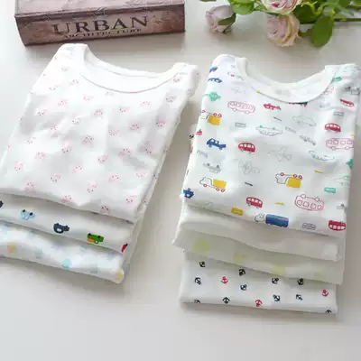 Children's round neck cotton cotton autumn clothes sanitary pants home clothes air-conditioned pajamas boys and girls thin cotton cotton underwear set