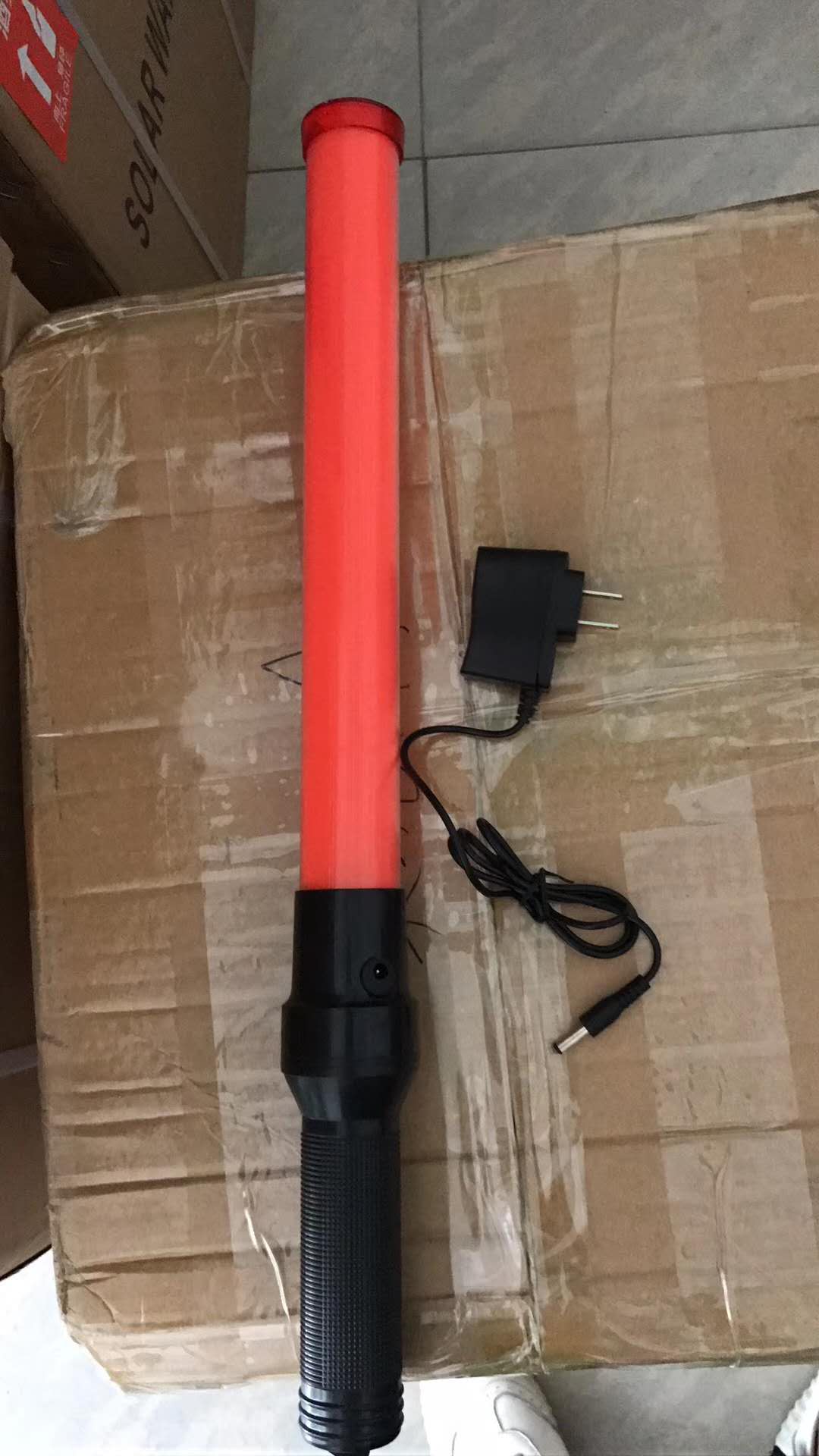 Charging baton handheld warning stick stop word card traffic command LED luminous stick red light sparkling stick