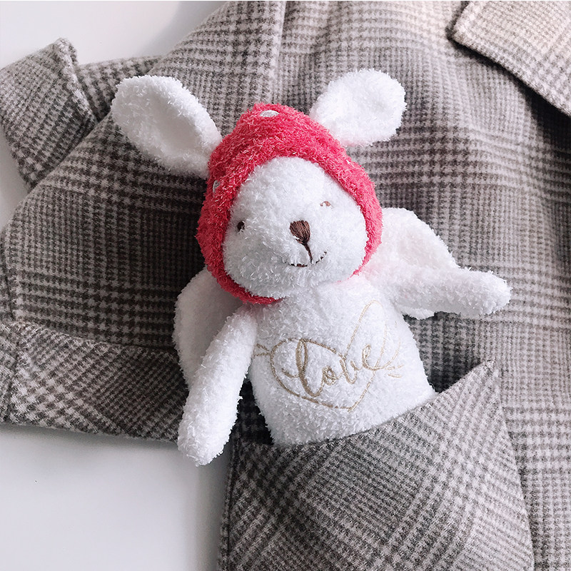 Japanese strawberry angel rabbit bear lovers doll soft plush doll girl adorable gift