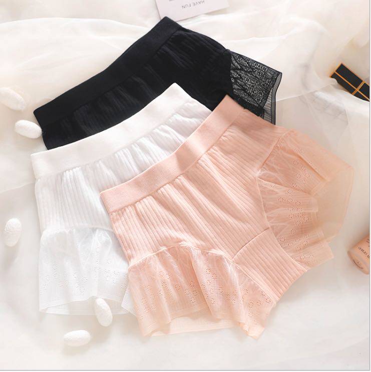 Ultra Comfort Day Ensemble Sweet Beauty Lace Elastic Modale Comfort Mid Waist Lady Briefs Breathable Real Silk Inner Gear