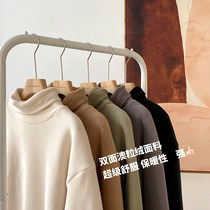 Warm super thick soft waxy warm high neck neck round neck plus velvet sweater thick warm clothes comfortable home wear outside