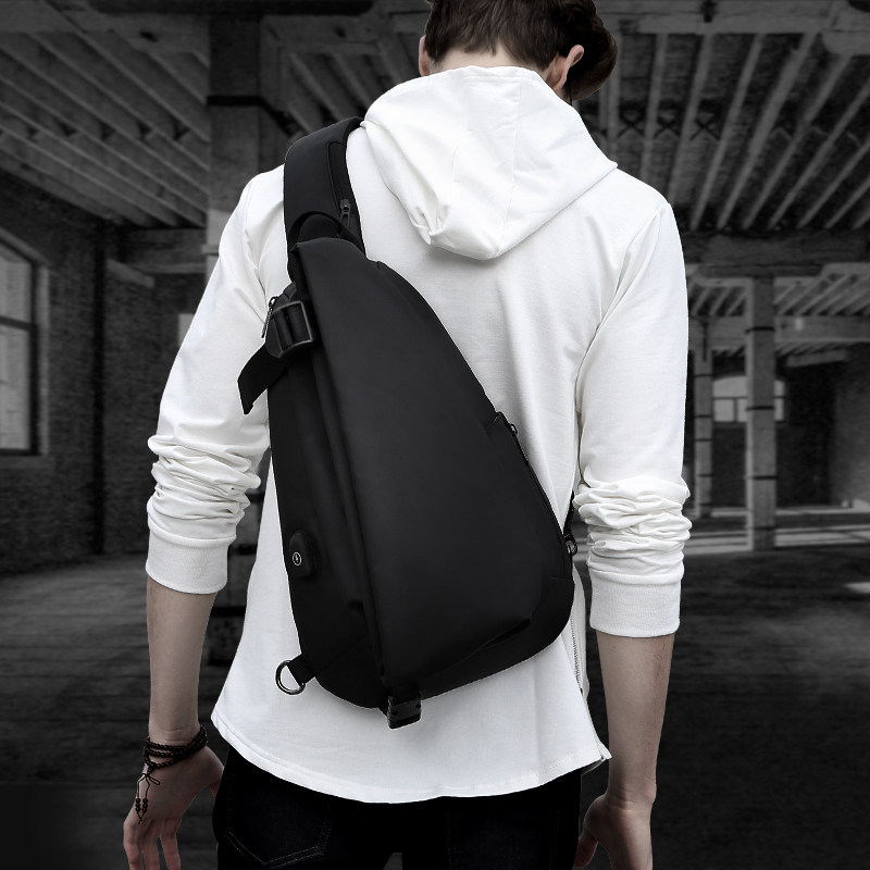 Chest Bag Male Korean version Leisure Brief Yoo Shoulders Bag Individuality Fashion Trends Sports Bag small Shoulder Bag Men's Single Shoulder Bag