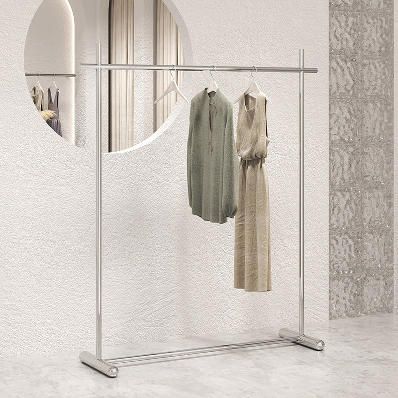 Stainless Steel Clothing Store Show Shelves Landing Briefs Side Hanging Displays Rack Hanging Clothes Racks Women's Clothing Store Live Shelving-Taobao