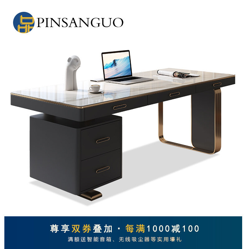 Modern minimalist High sense desk Fancy Light Lavish Rockboard Small Family desk Home Creative desk