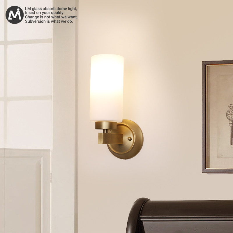 American wall lamp bedroom bedside lamp simple modern copper wall lamp creative personality living room staircase aisle corridor lamp