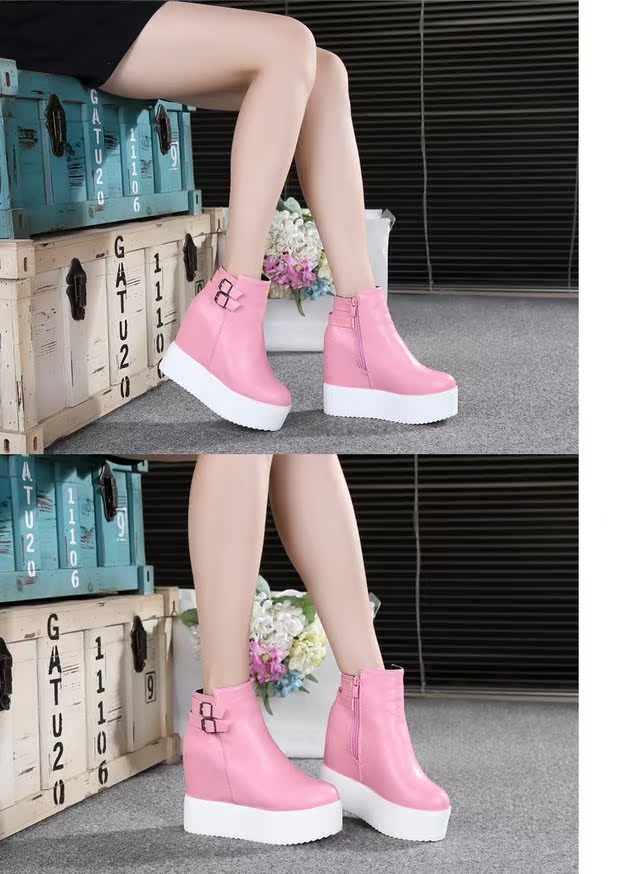 Phiên bản mới của Hàn Quốc của Martin ủng siêu cao gót nêm cao gót đơn cho trẻ em mùa xuân và mùa thu 2017 giày boot nữ hàng hiệu