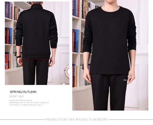 Bộ đồ thể thao mùa xuân Li Ning nam trung niên và tuổi xuân và áo ba lỗ chạy bộ trung niên thể thao - Thể thao sau bộ quần áo thể thao adidas