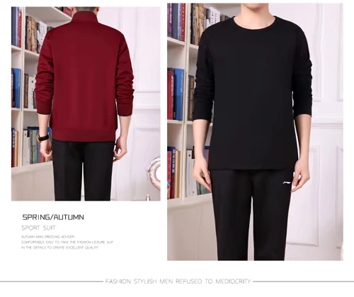 Bộ đồ thể thao mùa xuân Li Ning nam trung niên và tuổi xuân và áo ba lỗ chạy bộ trung niên thể thao - Thể thao sau