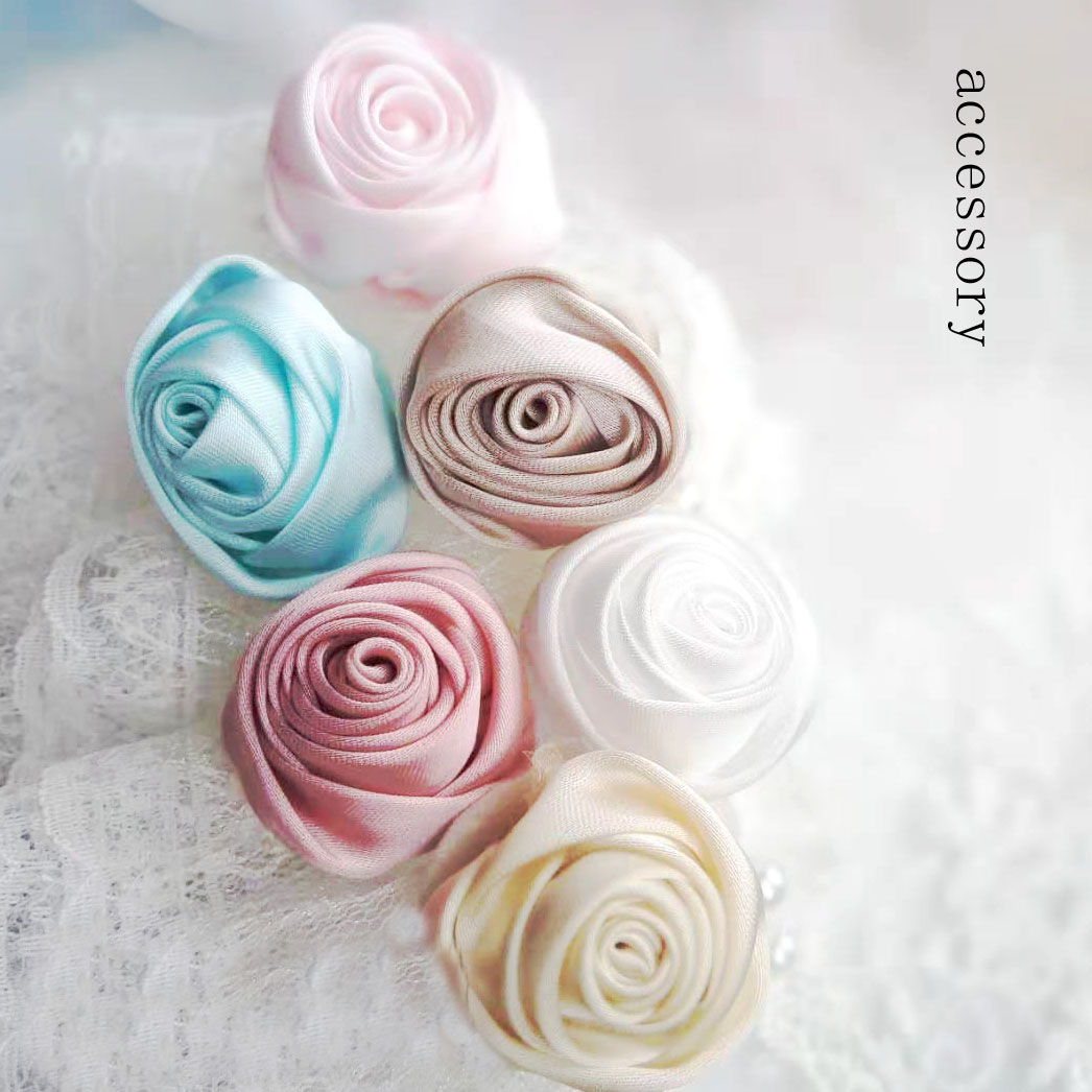 1.5 yuan a simulated silk three-dimensional fabric rose flower dress decoration wedding dress handmade diy white trumpet homochrome