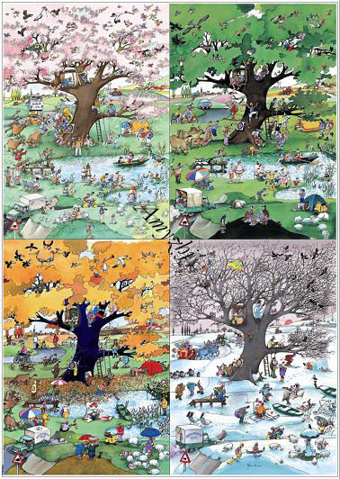 The Jedi Triangle Box Renoir Germany Imports HEYE Adult Puzzle Four Seasons Spring Summer Autumn Winter 2000 Toys-Taobao