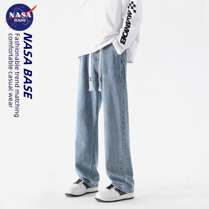Nasa Trendy American High Street Loose Straight-Leg Jeans 2026 New Spring and Summer Men's Casual Long Pants Trendy Nasa Trendy American High Street Loose Straight-Leg Jeans 2026 New Spring and Summer Men's Casual Long Pants Trendy