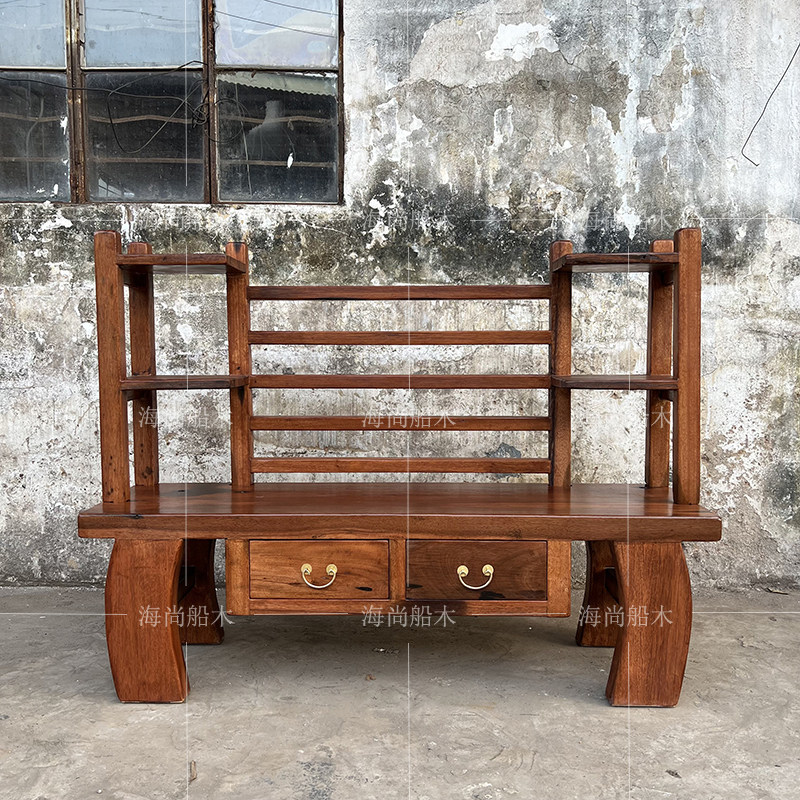 Old Ship Wood TV Cabinet Solid Wood Storage Floor Cabinet Living-room Home TV Enclosure Log Furniture Pendulum Audiovisual Cabinet-Taobao