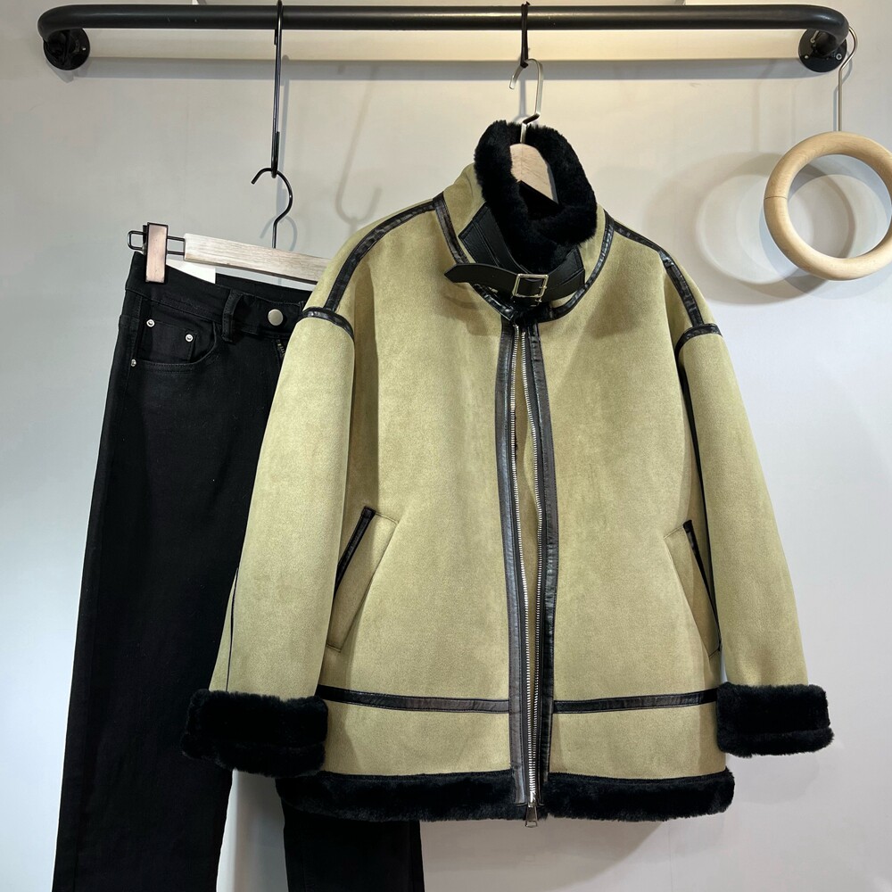 Fur one lamb coat coat woman thickened Korean cotton clothing loose and lazy wind simulated rabbit coat tide