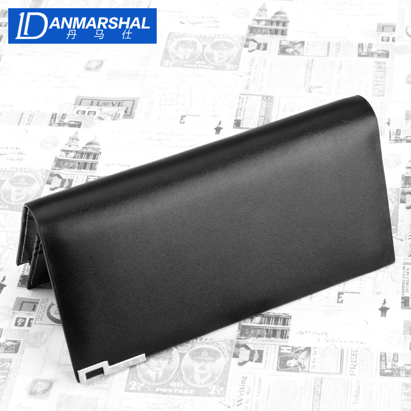DanMax Men's Wallet Men's Long Edition Wallet Wallet Wallet Business Casual Cowhide Wallet Vertical Suit Clip