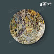 8-inch Van Gogh oil painting ceramic plate Living room Restaurant Hotel Decorative Hanging Wall wall Decorated Pendulum tray Process disc sat tray