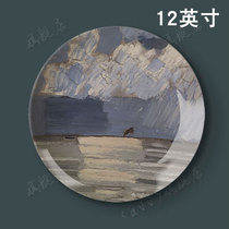 12-inch Jean Brussels Mans oil painting Decorative ceramic plate Living room entrance Bedroom study decorative porcelain plate painting