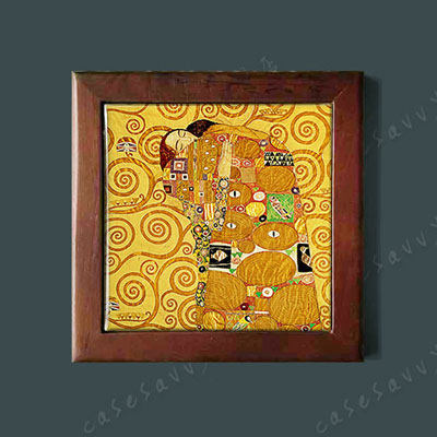 Klimt Kiss & Embrace Oil Painting Ceramic Plate Porcelain Painting Modern Living Room Decorative Wall Painting Hanging