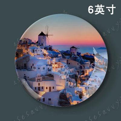 6-inch Mediterranean hanging disc Decorative Plate Sitting Tray Ceramic Pan Creative Home Craft Gift Pendulum