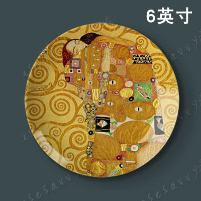 6-inch kiss with hug Cremte Decorative Porcelain Tray Eu Style Living Room Background Wall Decoration Hanging Pan Ceramic Pan