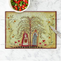 Kasiwei loves the world lead-free tempered glass chopping board cutting fruit board chopping board antibacterial and easy to clean